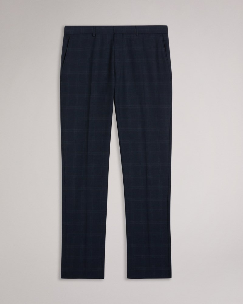 Navy Men's Ted Baker Meraets Slim Fit Navy Check Suit Trousers Suits Price In India | Y0U-6295