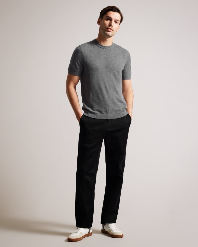 Navy Men's Ted Baker Senti SS Knitted Plain Tshirt Price In India | W1G-1645