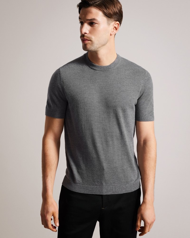 Navy Men\'s Ted Baker Senti SS Knitted Plain Tshirt Price In India | W1G-1645