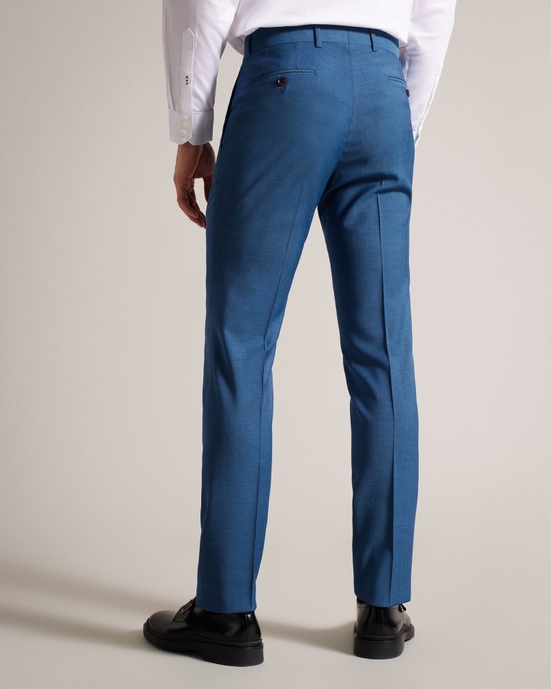 Navy Men's Ted Baker Siouxt Navy Sharkskin Trousers Suits Price In India | Q4J-8698