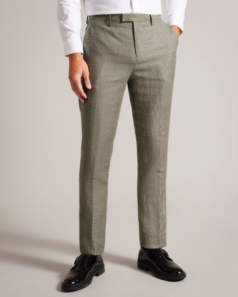 Navy Men's Ted Baker Taylort Slim Linen Wool Trousers Price In India | B5R-3462