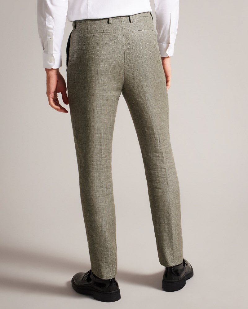 Navy Men's Ted Baker Taylort Slim Linen Wool Trousers Price In India | B5R-3462