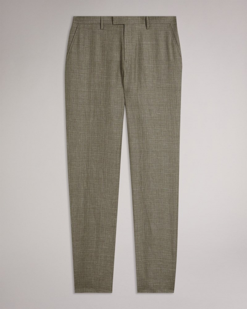 Navy Men's Ted Baker Taylort Slim Linen Wool Trousers Price In India | B5R-3462