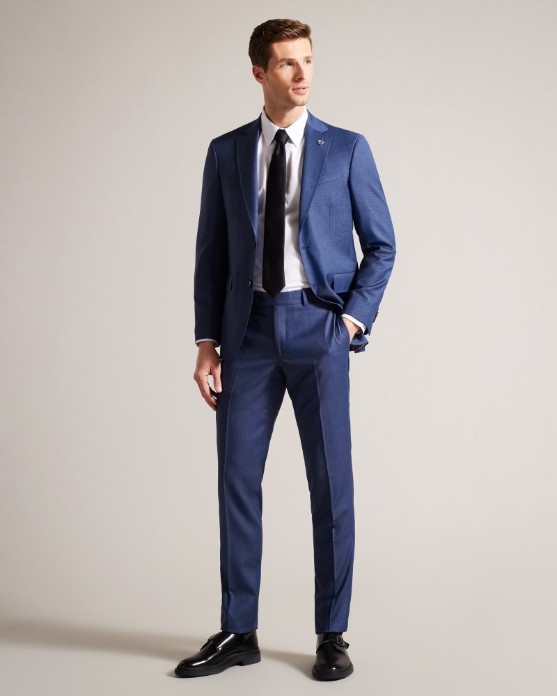 Navy Men\'s Ted Baker Upsalat Navy Mix Suit Trousers Price In India | V0V-1387