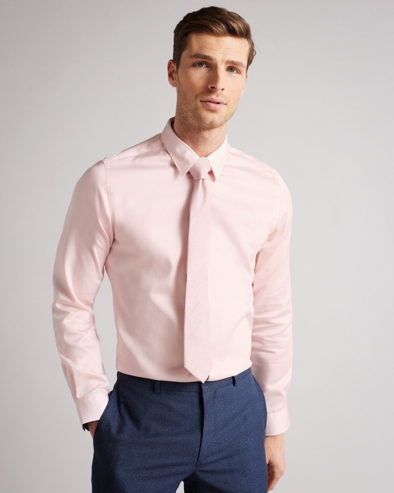 Pink Men's Ted Baker Maeloss LS Slim Fit Shirt Price In India | V1M-7543