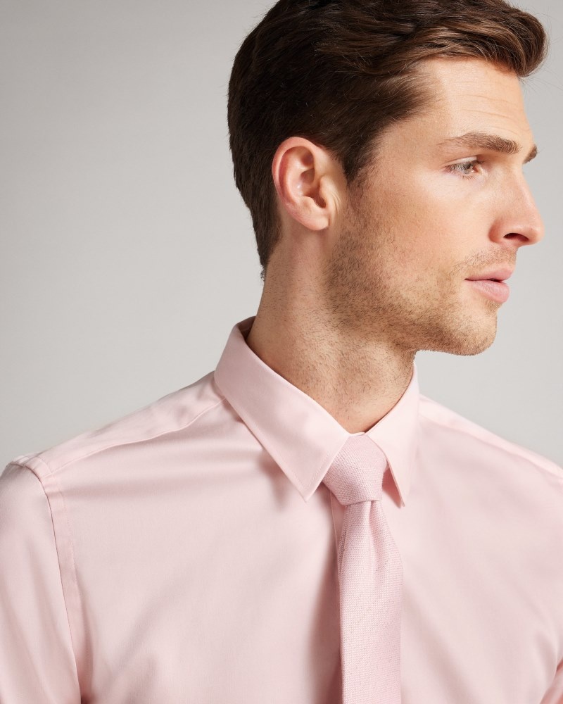 Pink Men's Ted Baker Maeloss LS Slim Fit Shirt Price In India | V1M-7543