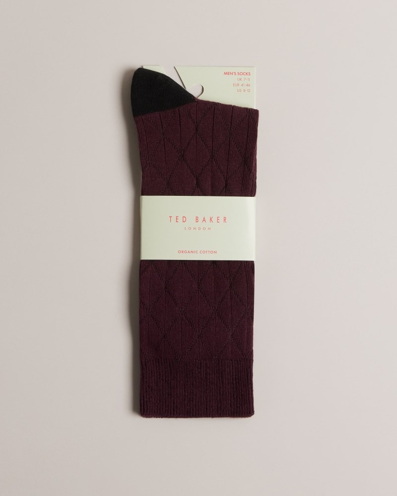 Purple Men\'s Ted Baker Swelter Geometric Knit Sock Price In India | N7U-1220