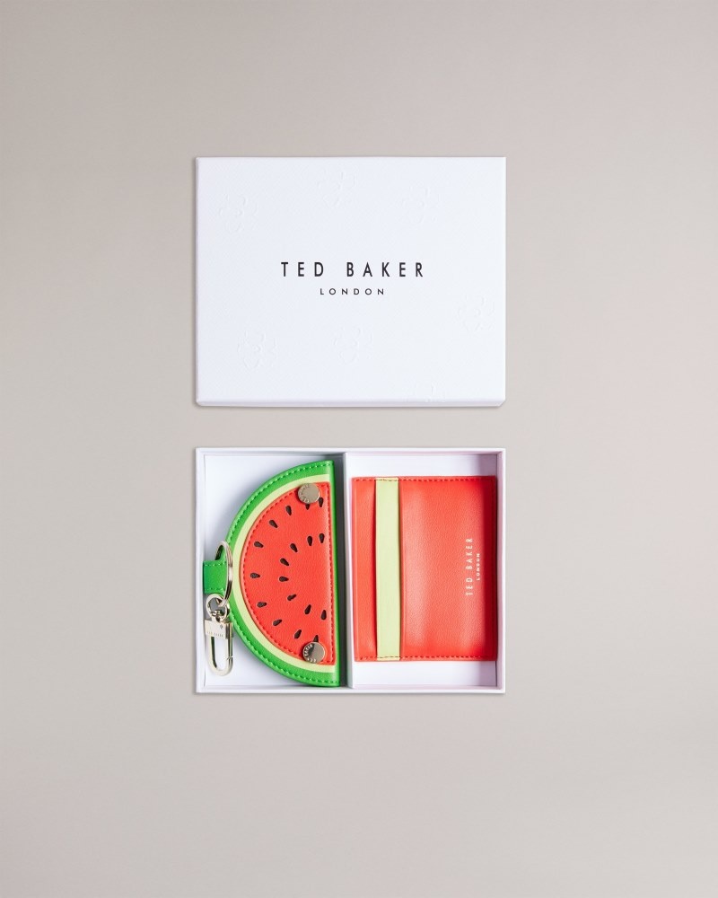 Red Women\'s Ted Baker Wmelon Watermelon Keyring and Card Holder Price In India | K9C-4203