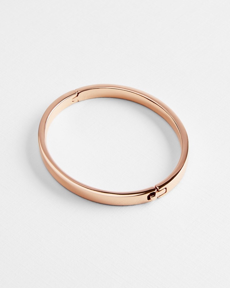 Rosegold Women's Ted Baker Clemina TBJ1568 Hinge Metallic Bangle Price In India | C3L-5766