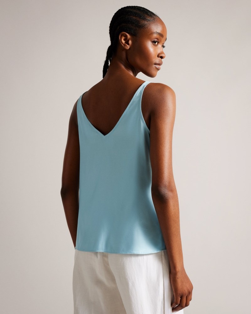 Sky Blue Women's Ted Baker Rubiez Double Layer Effect Cami Vest Price In India | T7G-3556