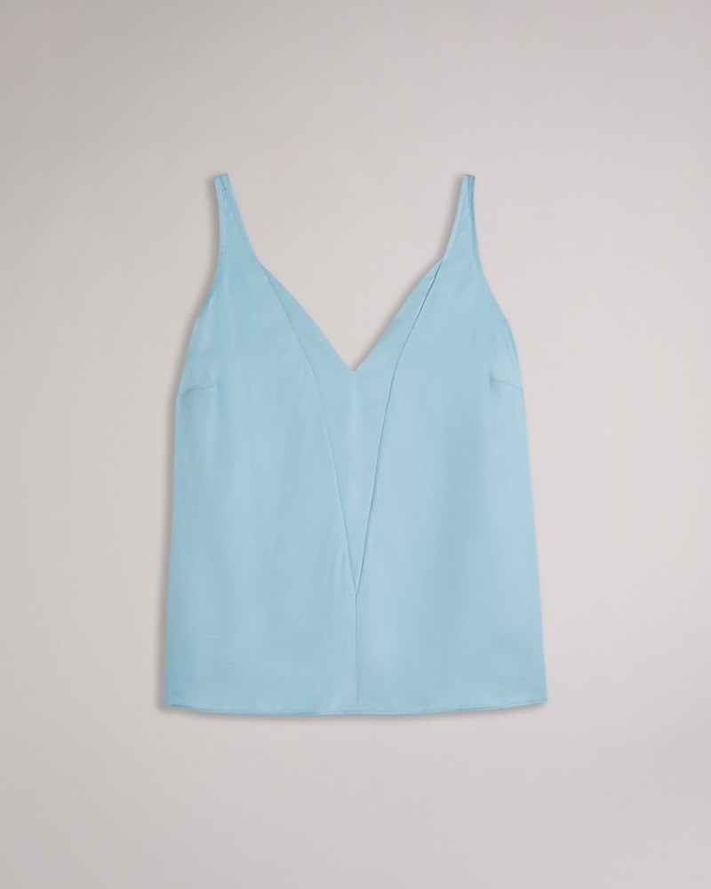 Sky Blue Women's Ted Baker Rubiez Double Layer Effect Cami Vest Price In India | T7G-3556