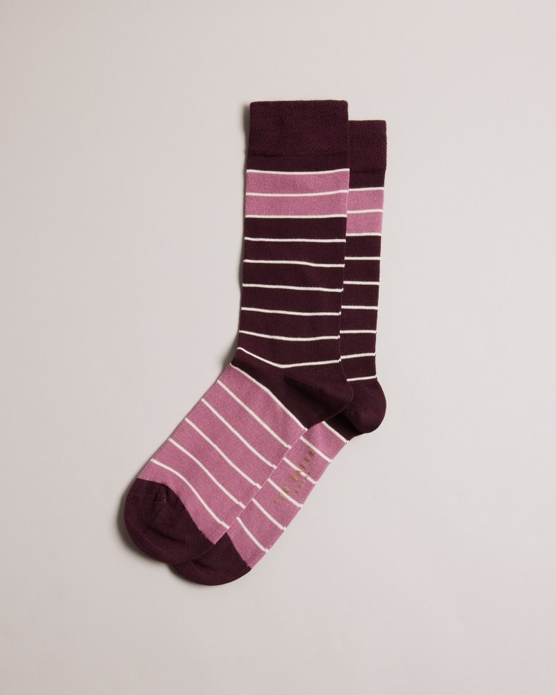 Teal Blue Men's Ted Baker Breezey Striped Sock Price In India | F2L-0621