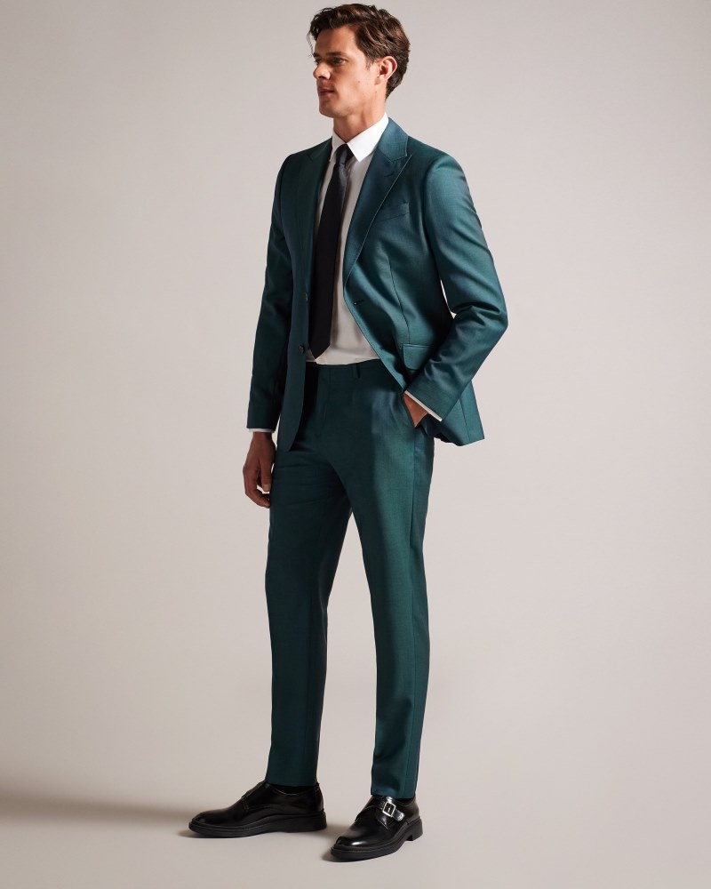 Teal Blue Men's Ted Baker Northj Wool Tonic Suit Jacket Blazers Price In India | N7Y-7274