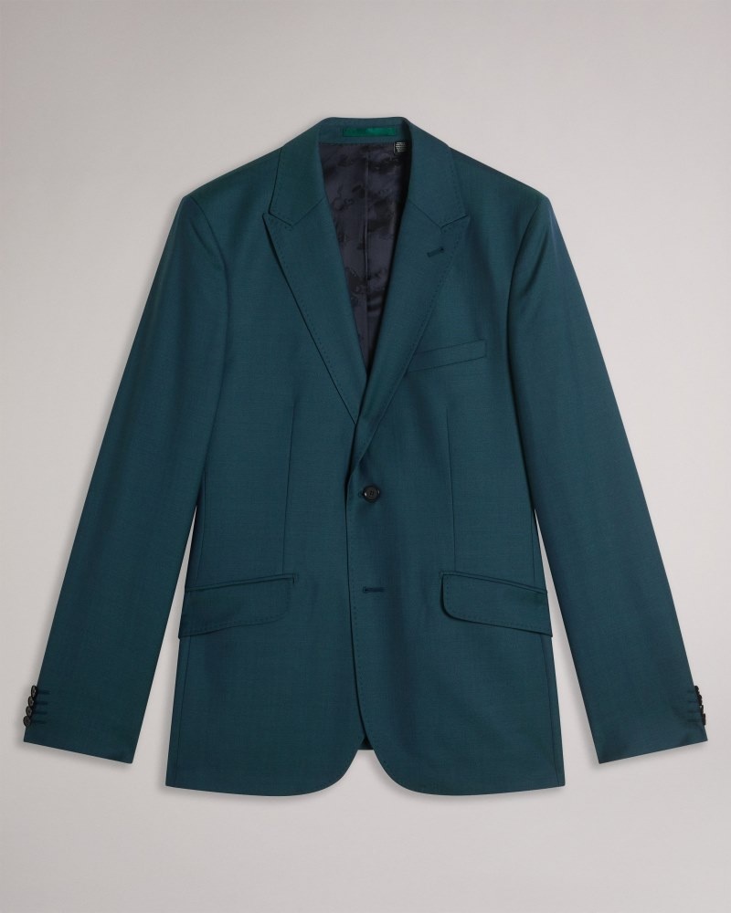 Teal Blue Men's Ted Baker Northj Wool Tonic Suit Jacket Blazers Price In India | N7Y-7274