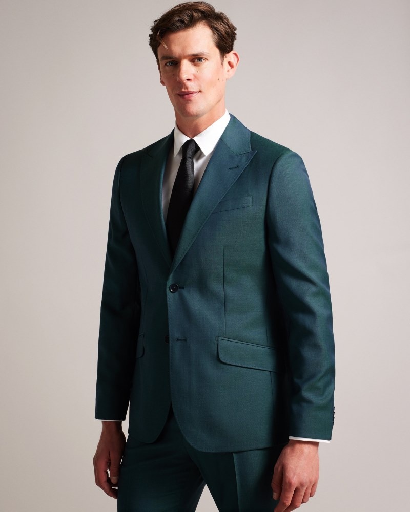 Teal Blue Men\'s Ted Baker Northj Wool Tonic Suit Jacket Blazers Price In India | N7Y-7274