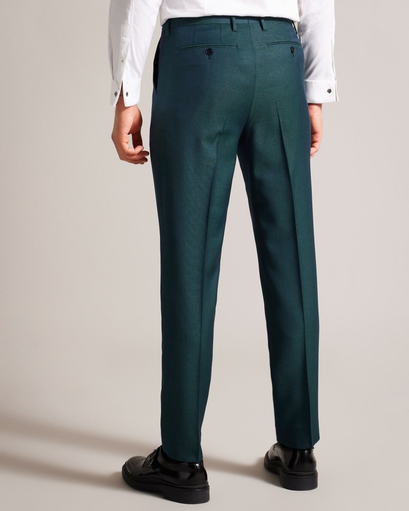 Teal Blue Men's Ted Baker Northt Wool Tonic Slim Suit Trousers Price In India | S5H-7962