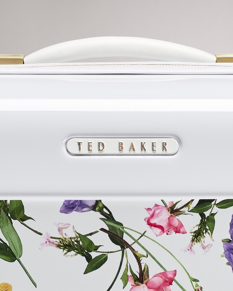 White Women's Ted Baker Raidet Scattered Bouquet Small Trolley Price In India | H5A-3178