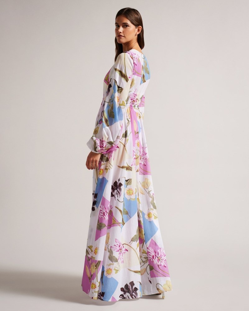 White Women's Ted Baker Rozlyn Floaty Maxi Cover Up Dress Price In India | P7I-6748