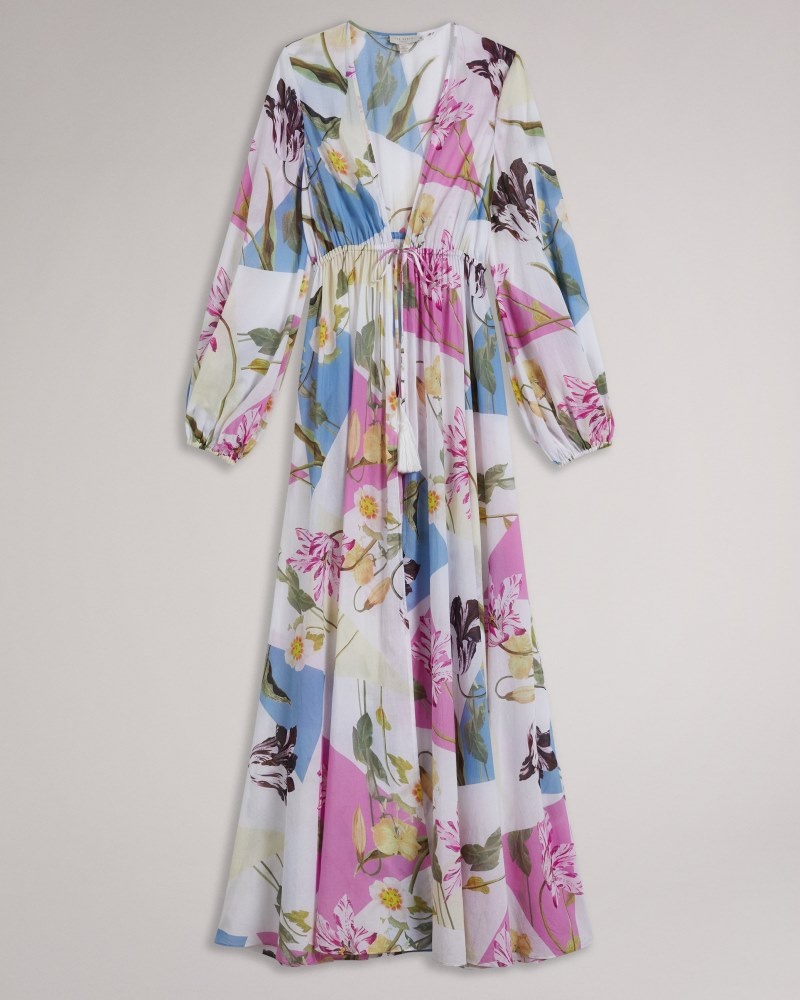 White Women's Ted Baker Rozlyn Floaty Maxi Cover Up Dress Price In India | P7I-6748