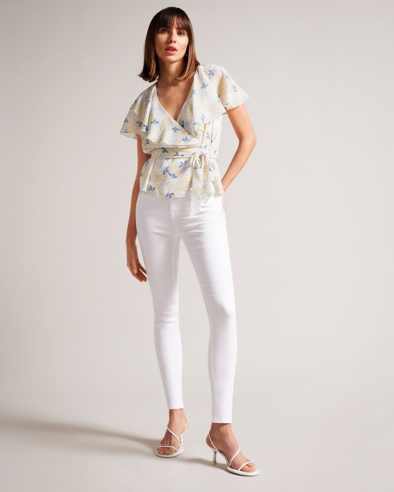 White Women\'s Ted Baker Ziarah Skinny Jeans Price In India | B4X-4445