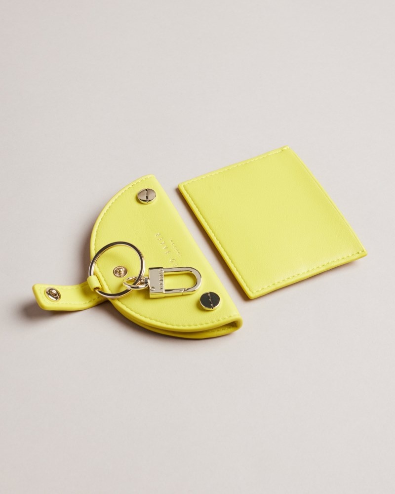 Yellow Women's Ted Baker Lemmonn Lemon Slice Keyring and Card Holder Price In India | B2T-6825